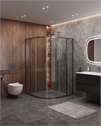 CEZARES Molveno Душевой уголок полукруглый размер 110x110 см двери раздвижные профиль - оружейная сталь / стекло - прозрачное MOLVENO-R-22-90+20-C-GM-IV