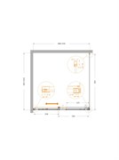 CEZARES Plane Душевой уголок квадратный двери раздвижные размер 100x100 см, профиль - брашированное золото / стекло - прозрачное PLANE-A-1-100-C-BORO