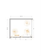 CEZARES Plane Душевой уголок прямоугольный двери раздвижные размер 110x90 см, профиль - брашированное золото / стекло - прозрачное PLANE-AH-1-110/90-C-BORO