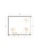 CEZARES Plane Душевой уголок прямоугольный двери раздвижные размер 120x100 см, профиль - брашированное золото / стекло - прозрачное PLANE-AH-1-120/100-C-BORO