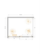 CEZARES Plane Душевой уголок прямоугольный двери раздвижные размер 130x100 см, профиль - оружейная сталь / стекло - прозрачное PLANE-AH-1-130/100-C-GM