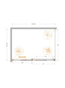 CEZARES Plane Душевой уголок прямоугольный двери раздвижные размер 140x100 см, профиль - брашированное золото / стекло - прозрачное PLANE-AH-1-140/100-C-BORO