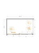 CEZARES Plane Душевой уголок прямоугольный двери раздвижные размер 140x80 см, профиль - брашированное золото / стекло - прозрачное PLANE-AH-1-140/80-C-BORO