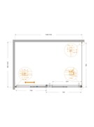 CEZARES Plane Душевой уголок прямоугольный двери раздвижные размер 150x100 см, профиль - оружейная сталь / стекло - прозрачное PLANE-AH-1-150/100-C-GM
