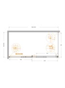 CEZARES Plane Душевой уголок прямоугольный двери раздвижные размер 160x80 см, профиль - брашированное золото / стекло - прозрачное PLANE-AH-1-160/80-C-BORO