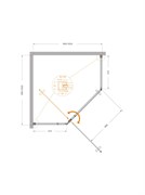 CEZARES Plane Душевой уголок пятиугольный двери распашные размер 100x100 см, профиль - хром / стекло - прозрачное PLANE-P-1-100-C-CR