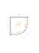 CEZARES Plane Душевой уголок полукруглый двери раздвижные размер 90x90 см, профиль - хром / стекло - прозрачное PLANE-R-2-90-C-CR