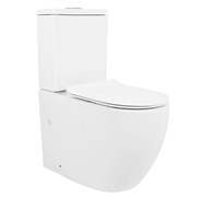 AZARIO Унитаз-компакт  CORSA 630x380x830 напольный, безободковый с бачком и сиденьем микролифт (AZ-2062S) - распродажа 80516