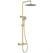 LEMARK Смеситель Beluga LMF-8025B-BRLG для душа с регулируемой высотой штанги и лейкой верхнего душа «Тропический дождь», золото LMF-8025B-BRLG
