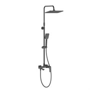 LEMARK Смеситель Hosta LM12362LGM для ванны и душа с регулируемой высотой штанги и верхней душевой лейкой 