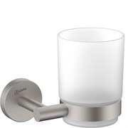 LEMARK Стакан для ванной BELUGA подвесной, сталь, стекло, брашированный никель LMA-8035S-BN