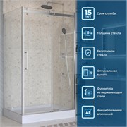 BELBAGNO Marino Душевой уголок прямоугольный размер 130x90 см профиль - хром / стекло - прозрачное, двери раздвижные MARINO-2-AH-1-130/90-C-Cr