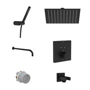 VITRA Встраиваемый душевой комплект Square A49310EXP с термостатом матовый черный латунь A49310EXP