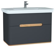 VITRA Тумба с раковиной для ванной Sento 60838 100 см матовая антрацит МДФ 60838