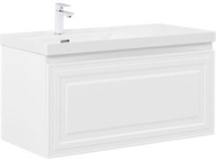 AQUANET Тумба с раковиной Агата 100 L 1 ящ. цв. белый сатин AQUANET-365934