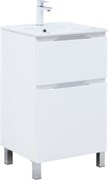 AQUANET Тумба с раковиной Алвита new 50 (Flat) напольная 2 ящ. цв. белый матовый AQUANET-345673