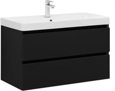AQUANET Тумба с раковиной Вега 2.0 90 2 ящ. цв.черный (раковина Ирис) AQUANET-344743