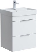 AQUANET Тумба с раковиной Ирис new 50 (Ирис Т) подвесная 2 ящ. цв. белый глянец AQUANET-367336