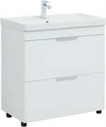 AQUANET Тумба с раковиной Ирис new 80 напольная 2 ящ. цв.белый глянец AQUANET-312429