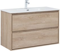 AQUANET Тумба с раковиной Милан (Flash) 100 цв. дуб светлый AQUANET-340339