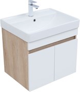 AQUANET Тумба с раковиной Оптима 60 цв. дуб светлый/белый сатин AQUANET-345354