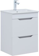 AQUANET Тумба с раковиной Практика 50 2 ящ. цв.белый глянец AQUANET-354885