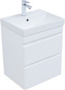 AQUANET Тумба с раковиной Слим 50 2 ящ. цв.белый сатин AQUANET-348175