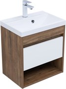 AQUANET Тумба с раковиной Тренд 50 цв. дуб рустикальный/белый сатин AQUANET-345808