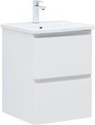 AQUANET Тумба с раковиной Эмбер 50 2 ящ. цв.белый матовый (раковина Luxury) AQUANET-332496