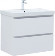 AQUANET Тумба с раковиной Эмбер 80 2 ящ. цв.белый матовый (раковина Luxury) AQUANET-332492