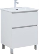 AQUANET Тумба под раковину Вега 60 напольная белый глянец AQUANET-362551