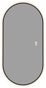 AQUANET Зеркало Контур 500х1000 LED TX овал, антипар, черный AQUANET-367656