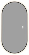 AQUANET Зеркало Контур 600х1200 LED TX овал, антипар, черный AQUANET-367657