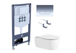 AQUATEK SET ЕВРОПА New-016/023 (рама INS-0000023 +крепление KKI-0000002 +кнопка KDI-0000016 +унитаз AQ1106L-00 с тонким сиденьем sc) SET AQUATEK ЕВРОПА New-016/023