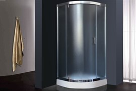 ROYAL BATH HKV 90x90 Душевой уголок полукруглый (четверть круга), стекло 6 мм рифленое, профиль алюминий  хром, дверь распашная