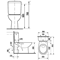 Унитаз-компакт Zeta с горизонтальным выпуском, бачок с нижней подводкой, установочный комплект, крышку заказать отдельно - фото 122584