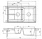 AQUATON Делия 87 Мойка с крылом для кухни двойная прямоугольная, литьевой мрамор, ширина 87 см - фото 123027