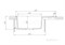 AQUATON Делия 65 Мойка с крылом для кухни прямоугольная, литьевой мрамор, ширина 65 см - фото 123078