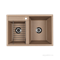 AQUATON Делия 78 Мойка для кухни двойная прямоугольная, литьевой мрамор, ширина 78 см - фото 123110