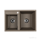 AQUATON Делия 78 Мойка для кухни двойная прямоугольная, литьевой мрамор, ширина 78 см - фото 123112