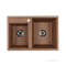 AQUATON Делия 78 Мойка для кухни двойная прямоугольная, литьевой мрамор, ширина 78 см - фото 123115