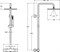 JACOB DELAFON Brigitte Душевая колонна с термостатическим смесителем, с квадратным верхним душем, без излива для ванны - фото 131669
