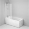 AM.PM Gem шторка на борт ванны 80х140, фиксированная, хром, стекло прозрачное, с пристенны - фото 140853