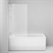 AM.PM Gem шторка на борт ванны 80х140, фиксированная, хром, стекло матовое, с пристенным к - фото 140872