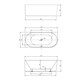 VINCEA Ванна акриловая VBT-402-1700L, 1700*800*580, цвет белый, левая, слив-перелив в комплекте, хром VBT-402-1700L