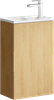 AQWELLA Accent КОМПЛЕКТ: Подвесная тумба с одной универсальной левой/правой дверью в цвете дуб золотой, с раковиной из литьевого мрамора - фото 179334