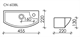 CERAMICA NOVA Умывальник подвесной прямоугольный  с крепежом (чаша слева, отверстие под смеситель справа) Element 455*220*130мм - фото 196660