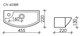 CERAMICA NOVA Умывальник подвесной прямоугольный с крепежом (чаша справа, отверстие под смеситель слева) Element 455*220*130мм - фото 196670