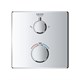 GROHE 24079000 Grohtherm Термостатический смеситель для душа с переключателем на 2 положения верхний-ручной душ, квадратная розетка, хром GROHE-24079000 - фото 198791