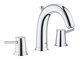 GROHE 20470000 BauClassic Смеситель для раковины двухвентильный, на 3 отверстия, монтаж на раковину, хром GROHE-20470000 - фото 199832